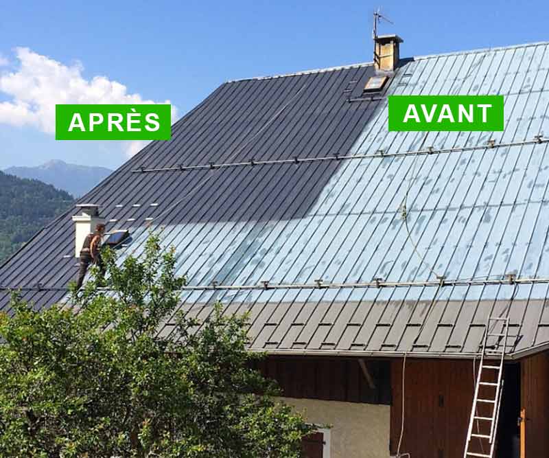 Étanchéité toiture - TECHNITOITURE974 dans l'île de la réunion 974. Travaux de nettoyage toiture et application d’un anti-mousse curatif et préventif. Vérification de l’étanchéité de la toiture + resserrage des boulons + traitement de la rouille. Application d’une peinture hydrofuge et thermorégulateur pour toiture qui apporte une étanchéité et une réduction de température sous tôle de -17°